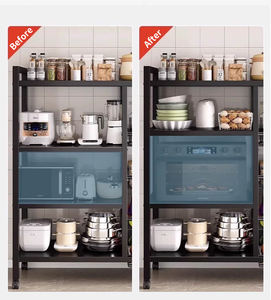 Alta qualità moderna durevole in acciaio al carbonio bianco tubo quadrato angolo scaffale di stoccaggio libreria da cucina mensola - Product Image 4