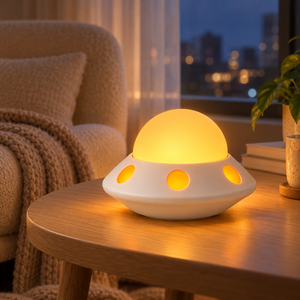 Lampada Notturna LED a Forma di <span class=keywords><strong>UFO</strong></span>, Luce Calda Arancione 1600K, Ricaricabile, per Camera da Letto e Comodino - Product Image 1