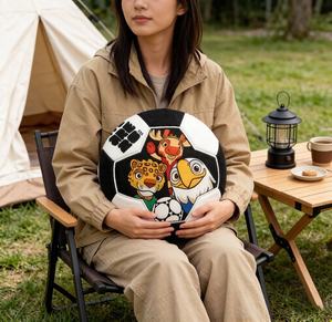 Coussin en peluche doux Coupe du Monde <span class=keywords><strong>FIFA</strong></span> 2026, décoration de salon, canapé, maison, oreiller décoratif en forme de ballon de football - Product Image 5