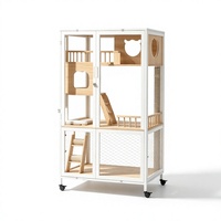 Villa pour chat minimaliste moderne, condo pour chat à plusieurs niveaux, en contreplaqué, MDF, fer, maison pour animaux de compagnie, intérieur/extérieur, pour toutes les saisons