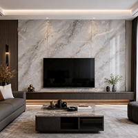 Plaque PVC UV WYRAX Effet Marbre Blanc Doré Calacatta 1220x2440mm 3.5mm pour Revêtement Mural Commercial Brillant de Hall d'Hôtel