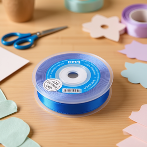 Nastro in raso Iln 1,0 m 25y blu luminoso per lavori artigianali - Product Image 3