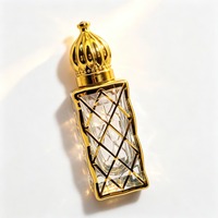 En stock, diverses couleurs, flacons Tola vides plaqués or, 12 ml, forme cage à oiseaux, flacon d'huile de parfum Attar avec bille roulante