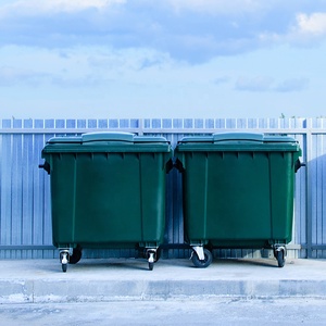 Moving Euro Standard Bins And Waste Containers Garbage Can Plastic Square Dustbin 660 Litres