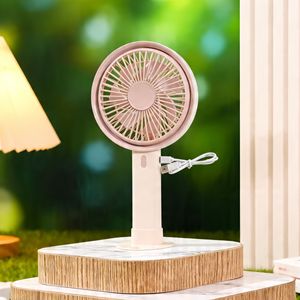Portable Handheld <b>Fan</b> with <b>Stand</b> Rechargeable Battery 5W DC Motor Button Control Hands-Free 6-8 Hours for Outdoor Use - Product Image 4