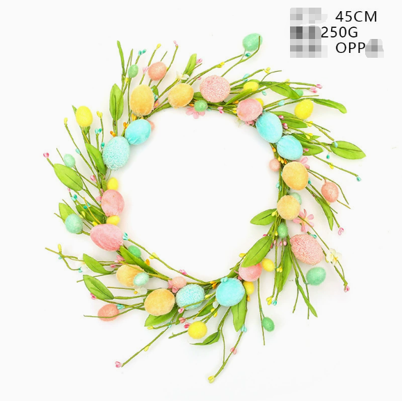 flocked eggs wreath