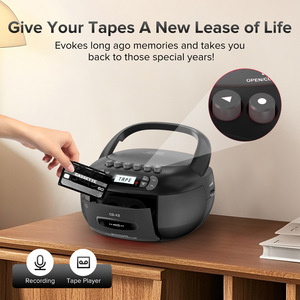 Boombox portable avec lecteur de cassettes, lecteur MP3 BT USB, télécommande, radio AM FM, pour la maison, la cuisine, ou comme cadeau - Product Image 3