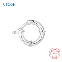 Connecteurs ronds multi-usages VFOOK Findings, en argent sterling 925 poli, hypoallergéniques, fermoirs pour pendentifs.