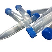 HAIJU LAB 15ml Fond conique Falcon Centrifugeuse Tube PP Matériel avec bouchon à vis bleu