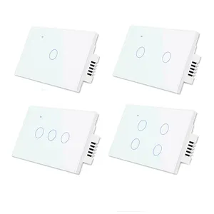 Wifi Wall Touch Sensitive Switch Remote Control 1 Gang Wireless Led Light Smart Touch Screen Switch Glass US Standard