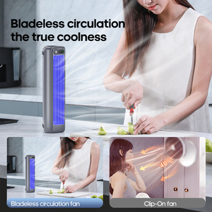 Vertical Air Cooling Desktop <b>Fan</b> 2000mAh Portable Personal Tower 3 Speeds Household Quiet Wall Non Drilling Cooler Gift Home Qui - Product Image 2