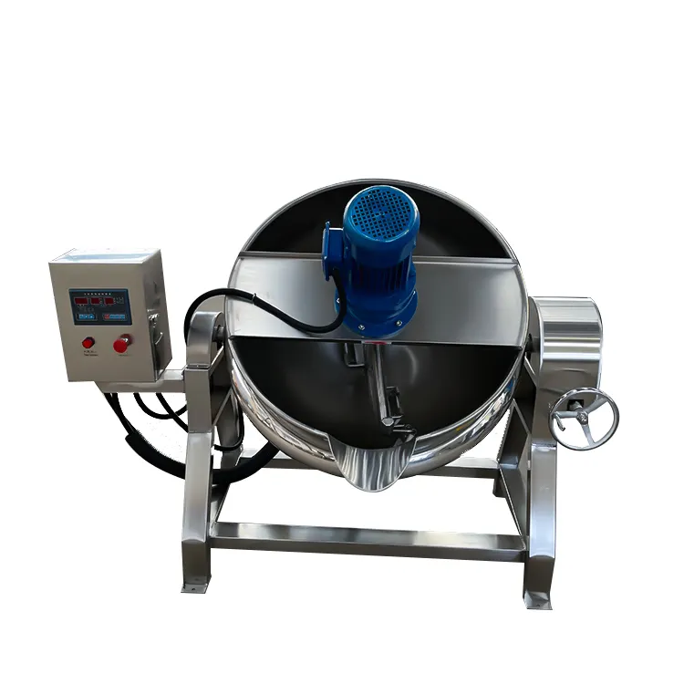 100-1000L Tilting cooking candy kettle with agitator Gas Steam electric jacketed kettle cooking pot with mixer