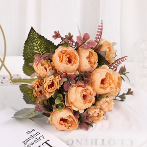 Ramo de Flores Artificiales de Seda Rosa <span class=keywords><strong>Rong</strong></span> <span class=keywords><strong>Hua</strong></span>, Hecho a Mano, para Decoración del Hogar, Bodas y Jardinería, Venta al Por Mayor de Fábrica - Product Image 2