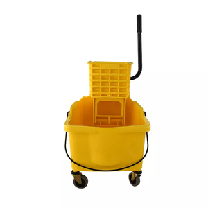 Hospital hotel plastic mop squeezer bucket with wringer