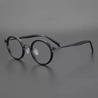 Monture de lunettes rétro en acétate de titane pour homme, monture optique vintage, verres transparents, forme elliptique
