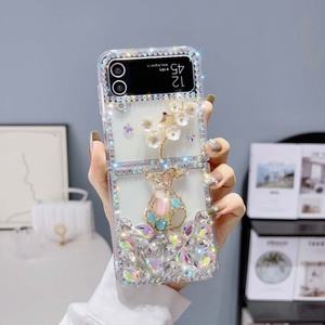 Mode paillettes plein bord diamant Bling fleur TPU PC pliant téléphone portable <span class=keywords><strong>coque</strong></span> arrière pour <span class=keywords><strong>Samsung</strong></span> <span class=keywords><strong>Galaxy</strong></span> <span class=keywords><strong>Z</strong></span> <span class=keywords><strong>Flip</strong></span> 3 4 <span class=keywords><strong>5</strong></span> 6 - Product Image 2