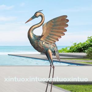 Kim loại cẩu vườn điêu khắc sống động như thật Tượng chim cho cảnh quan ngoài trời sân & trang trí sân vườn Đồng bức tượng cần cẩu - Product Image 2