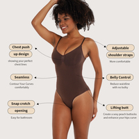 S-SHAPER Bodysuit Gainant Sculptant Respirant et Sans Coutures pour Femme, Dos Nu, String
