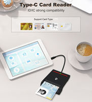Lector de Tarjetas Inteligentes ZOWEETEK OTG Móvil EMV CAC ID IC, Lector de Tarjetas Tipo C, Lector de Tarjetas de Crédito Bancarias Portátil para Cajeros Automáticos