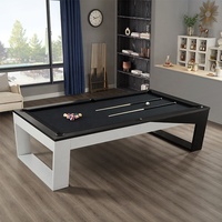 Table de billard haut de gamme en bois massif, nouveau design avec pieds en acrylique, plateau en ardoise de luxe, 8 pieds, pour loisirs intérieurs à la maison, villa ou complexe hôtelier
