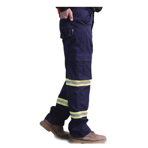 Pantalones <span class=keywords><strong>de</strong></span> Alta Visibilidad Resistentes al Fuego FR, <span class=keywords><strong>de</strong></span> Sarga <span class=keywords><strong>de</strong></span> Algodón <span class=keywords><strong>de</strong></span> 7.5 oz <span class=keywords><strong>con</strong></span> Cinta Reflectante - Product Image 2
