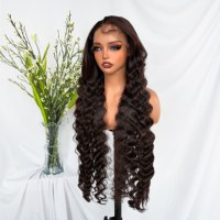 Perruques synthétiques Kemy Hair 32 pouces, ondulations profondes, longues boucles en forme d'œuf, ondulations lâches, fibre synthétique résistante à la chaleur, perruques en dentelle de luxe pour femmes