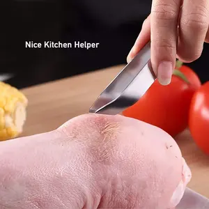 Pince à épiler en acier inoxydable et silicone durable pour poils fins, type « pied de cochon » et « arête de poisson », résistante au lave-vaisselle, vente en gros - Product Image 5