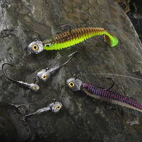 Nouveaux hameçons de pêche à tête plombée 3.5g 5g 7g 10g 14g avec yeux 3D pour truite, poisson-chat, brochet, rivière, eau douce et eau salée