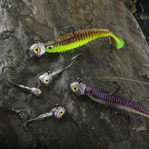 Nouveaux hameçons de pêche à tête plombée <span class=keywords><strong>3</strong></span>.5g 5g 7g 10g 14g avec yeux 3D pour truite, poisson-chat, brochet, rivière, eau douce et eau salée - Product Image 6