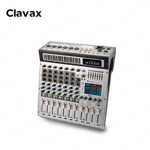 Clavax CLMC-CLX8 Pro profesyonel 8 kanal dijital ekran ile ses mikseri denetleyici DJ karıştırma konsolu için Bar parti