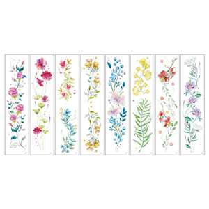 Wholesale Long-Lasting Semi Permanent Colorful <b>Flower</b> Water Transfer Decorative Tattoo <b>Sticker</b> - Product Image 4
