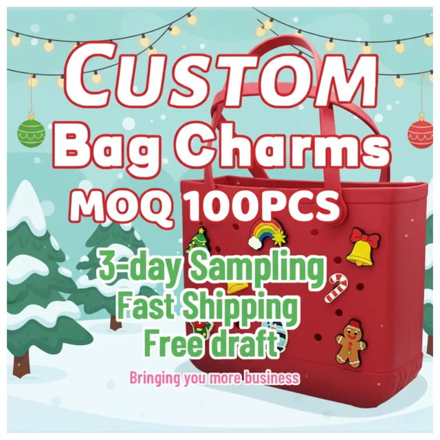 Wholesale Personalized Custom PVC LOGO Custom  Charms Packs for Bag  Bag Charms Accessories Bag