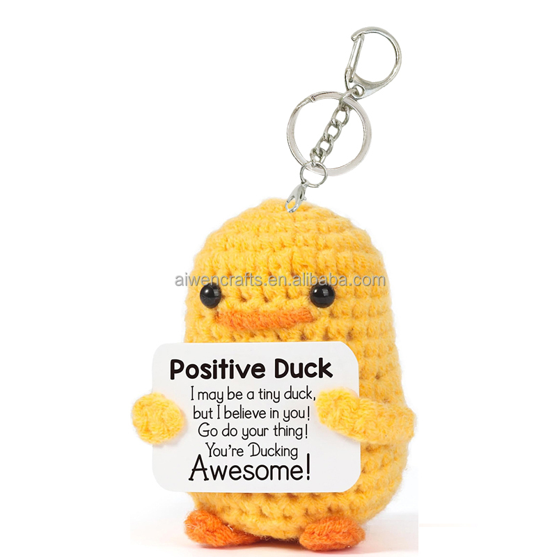 Yellow P card duck with keychain