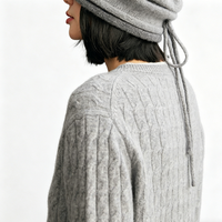 Ensemble deux pièces élégant en cachemire pour femme avec pull à col rond et pantalon long en tissu doux coupe classique