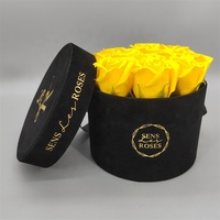 Boîtes cylindriques fantaisie fleuriste rond boîtes noires Bouquet de fleurs cadeau boîte d'emballage de fleurs rondes