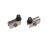 Charnières pivotantes en acier inoxydable chromé pour portes vitrées, fermeture amortie, angle d'ouverture réglable à 180°, paire de quincaillerie pour meubles de maison moderne