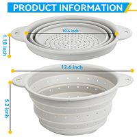 Panier d'égouttage en silicone Passoire de cuisine télescopique Passoire pliable pour égoutter les pâtes Passe au lave-vaisselle