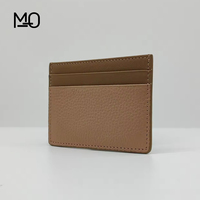 Dompet Kartu Kulit Sapi Buatan Tangan Premium Pemegang Kartu Pilihan Warna Logo Kustom Dompet Pendek Minimalis Wanita dengan Lapisan Poliester