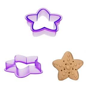 Plastic Biscuit Fondant Cookie Cutter And Dough Cutting Mold With Cookie Stamper Embosser And Royal Icing