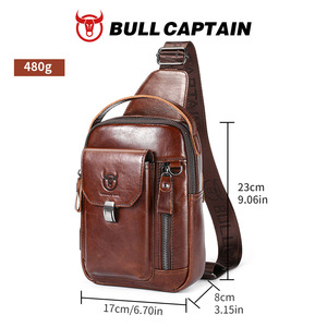 กระเป๋าหนังแท้ BULLCAPTAIN สำหรับผู้ชาย แฟชั่นวินเทจ สะพายข้าง สะพายไหล่ มีซิป เหมาะสำหรับการเดินทางและใช้ในชีวิตประจำวัน - Product Image 6