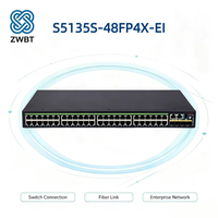 Commutateur PoE H3C S5135S-48FP4X-EI 52 ports 10 Gbit/s avec prise en charge SNMP, QoS, VLAN, empilable, en stock