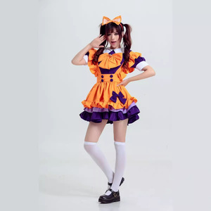 Costume de demoiselle d'honneur orange, robe Lolita pure et mignonne, robe de cosplay pour convention d'anime, uniforme scolaire, robe de fête pour filles - Product Image 3