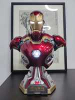 45CM Marvel Super héros Iron man MK45 1/2 tête buste Portrait avec lumière LED Action Figure Mark 45 GK statue Collection Modèle jouet