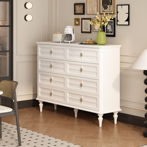 slim fit dress slacks Modern White 8 Drawer Dresser For Bedroom Large Storage Wide Chest Of main image 1