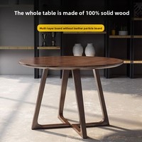 Ensemble table et chaises rondes en bois massif, style nordique simple et moderne, pour salle à manger, salon ou table basse de réunion