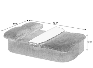 Sofá Cama Convertible de Tela, Moderno, Plegable, Futón, Sofá Cama de Espuma Comprimida para Sala de Estar, Dormitorio, Hotel - Product Image 5