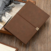 Carnet à feuilles mobiles en cuir PU personnalisable A5/A6/B5, journal ligné/blank/à pois 80 g/m², agenda rechargeable avec bande élastique