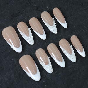 Uñas acrílicas de lujo hechas a mano al por mayor, uñas postizas acrílicas de cobertura completa, etiqueta privada, uñas postizas de alta calidad - Product Image 1