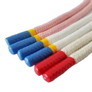 8mm White Cotton Cord with Silicone Tips Aglets for Hoodie Laces - Product Image 1