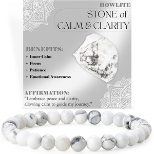 Pulsera de Piedras Curativas de Cristal Natural de 6 mm Hecha a Mano, Pulsera de Cuentas Redondas Elásticas de Cristal, Regalo - Product Image 5